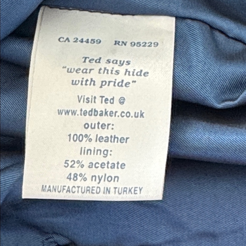 Ted Baker London‎ Blue Leather Jacket - Picture 8 of 9